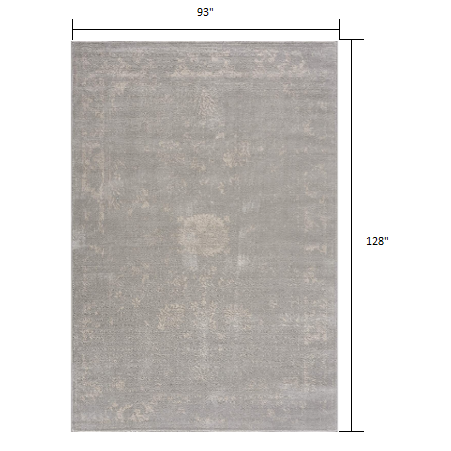 8’ x 11’ Modern Gray Distressed Area Rug Grey. Picture 8