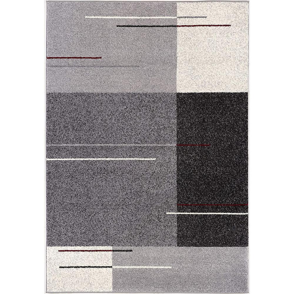 4’ x 6’ Gray Modern Geometric Area Rug Grey. Picture 3