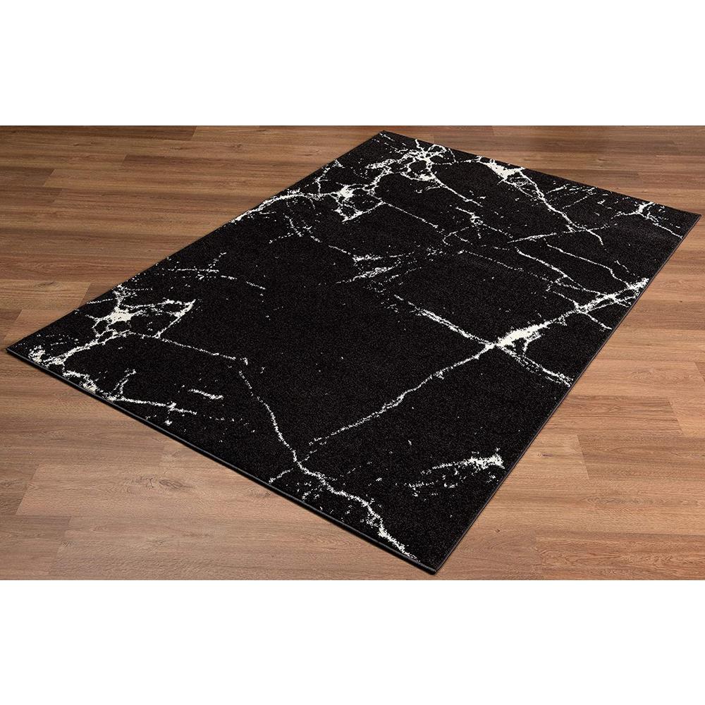 4’ x 6’ Black and White Abstract Breakage Area Rug Grey. Picture 4
