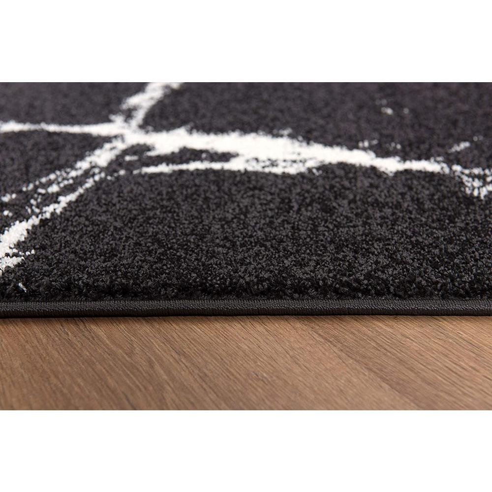 4’ x 6’ Black and White Abstract Breakage Area Rug Grey. Picture 5