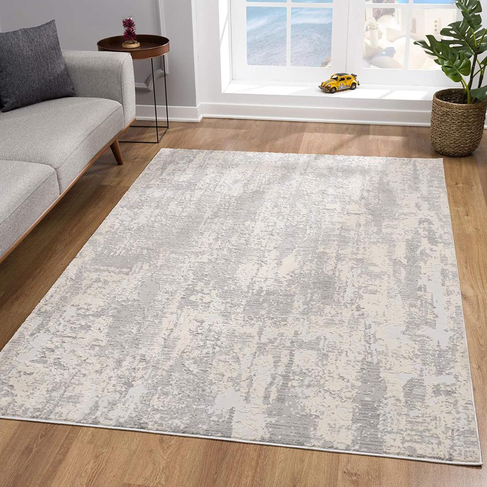 4’ x 6’ Gray Metro Modern Abstract Area Rug Grey. Picture 3