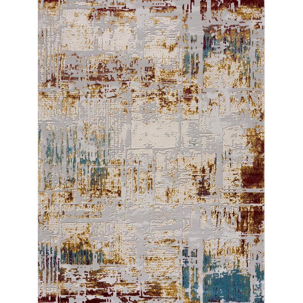2’ x 10’ Abstract Beige and Gold Modern Runner Rug Multi. Picture 8