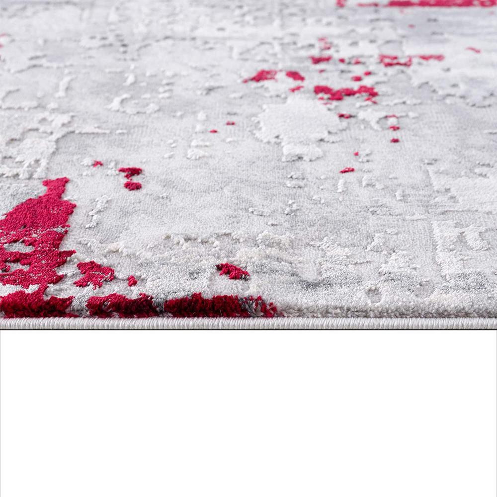 3’ x 5’ Red and Gray Modern Abstract Area Rug - Red. Picture 6