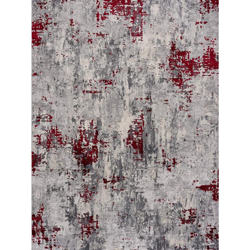 7’ x 10’ Red and Gray Modern Abstract Area Rug - Red. Picture 7