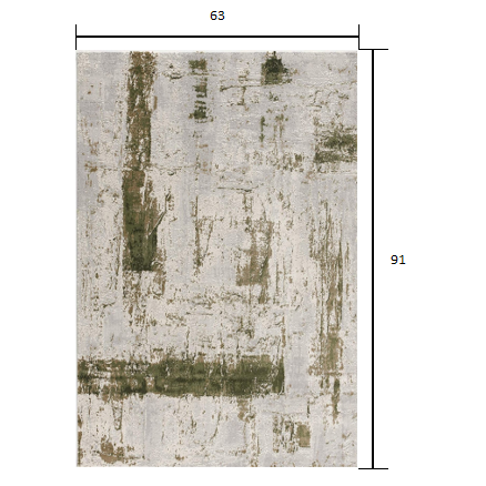 5’ x 8’ Green and Ivory Distressed Area Rug Green. Picture 7