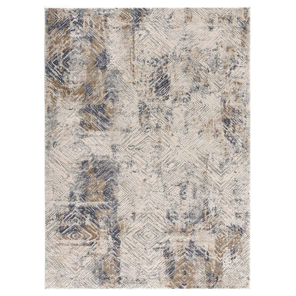 3’ x 5’ Ivory and Beige Abstract Diamonds Area Rug Beige. Picture 7