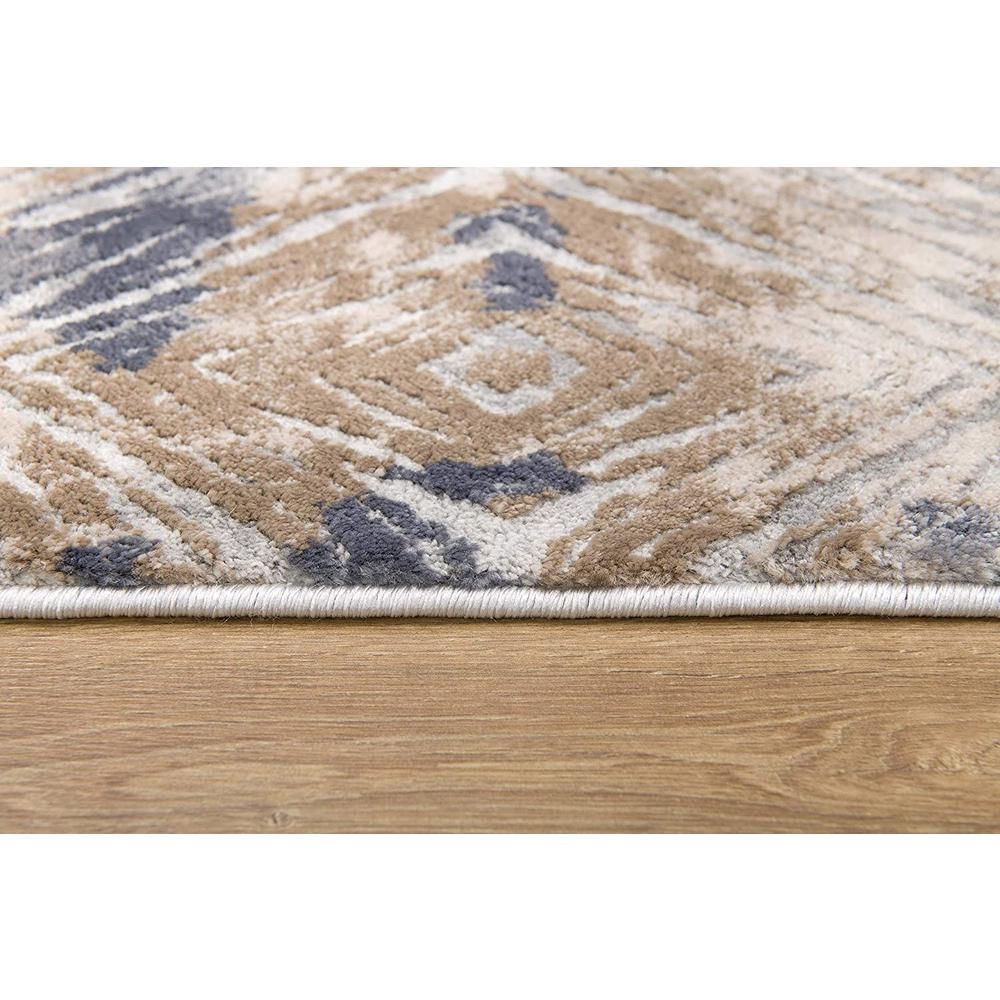 4’ x 6’ Ivory and Beige Abstract Diamonds Area Rug Beige. Picture 5