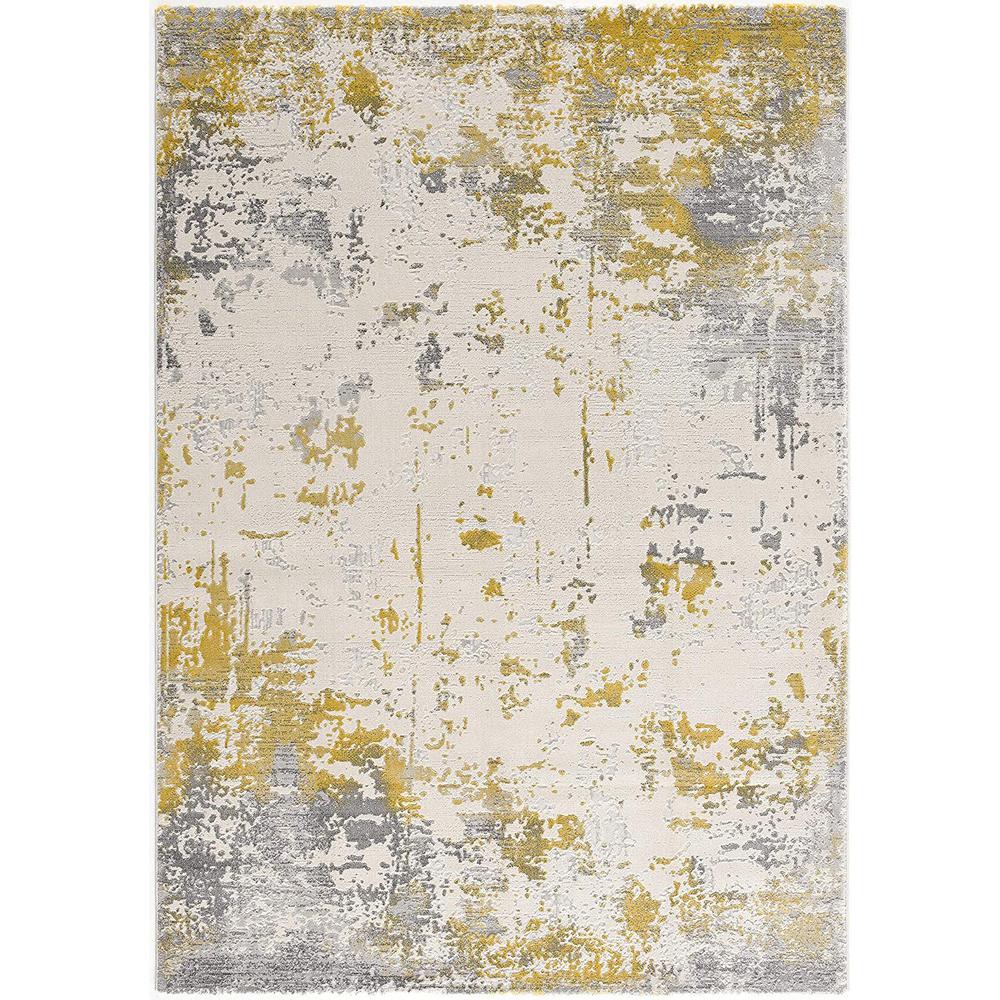 3’ x 5’ Gold and Gray Abstract Area Rug Gold. Picture 2