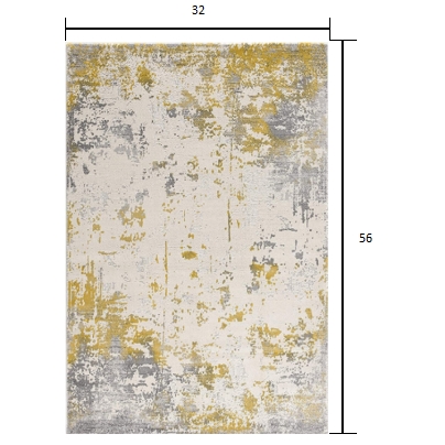 3’ x 5’ Gold and Gray Abstract Area Rug Gold. Picture 7