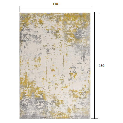 9’ x 13’ Gold and Gray Abstract Area Rug Gold. Picture 7