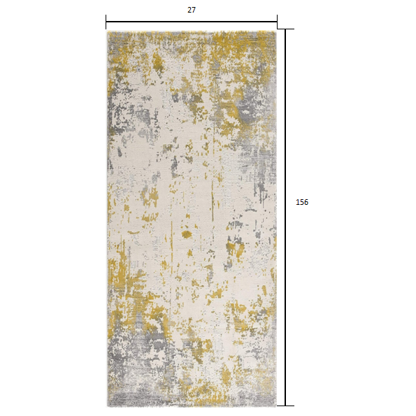 2’ x 13’ Gold and Gray Abstract Runner Rug Gold. Picture 7