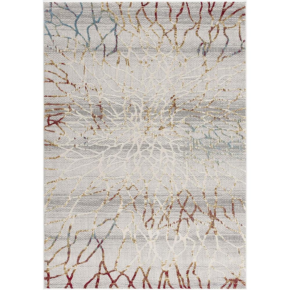3’ x 5’ Gold and Ivory Abstract Branches Area Rug Multi. Picture 2