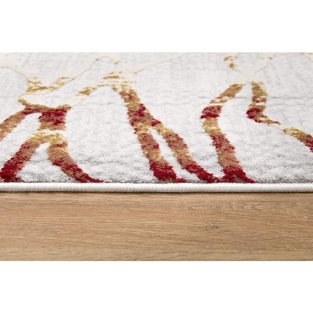 3’ x 5’ Gold and Ivory Abstract Branches Area Rug Multi. Picture 5