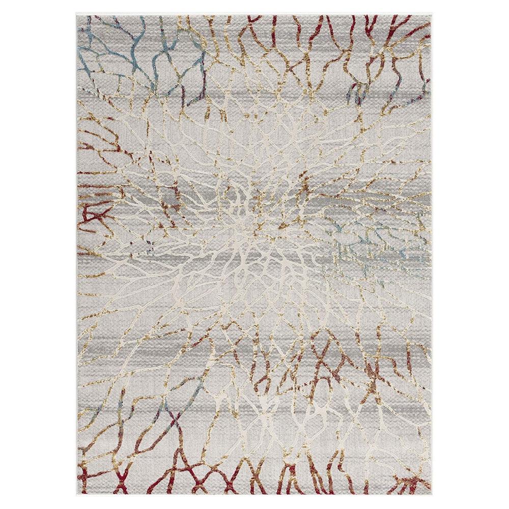 3’ x 5’ Gold and Ivory Abstract Branches Area Rug Multi. Picture 7