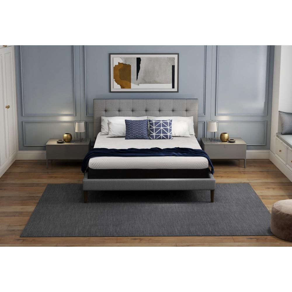 8 Inch Luxury Plush Gel Infused Memory Foam and HD Support Foam Smooth Top Mattress White and Black. Picture 1