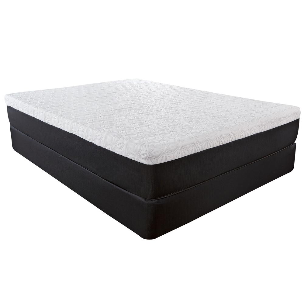 10.5" Lux Gel Infused Memory Foam and High Density Foam Mattress Twin White and Black. Picture 2