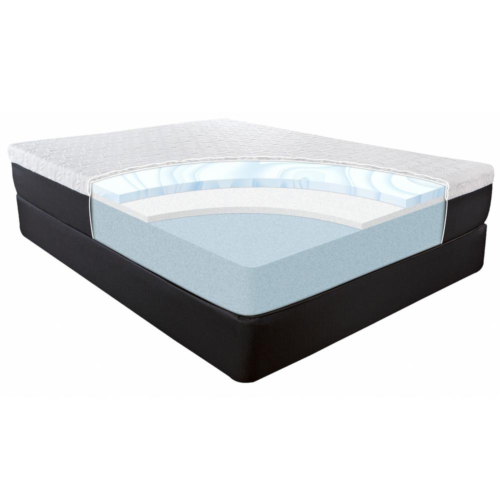 10.5" Lux Gel Infused Memory Foam and High Density Foam Mattress Twin White and Black. Picture 7