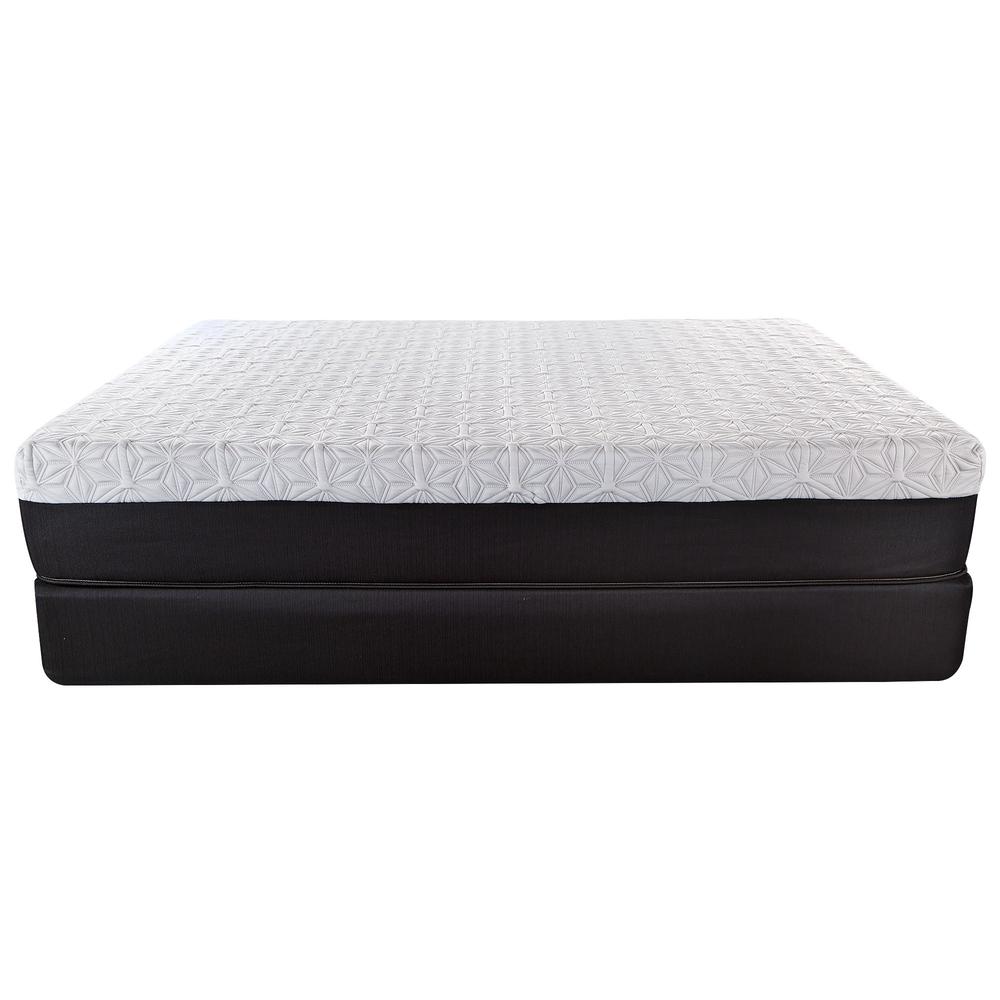 11.5" Lux Copper Infused Gel Memory Foam and High Density Foam Mattress Twin XL White and Black. Picture 6
