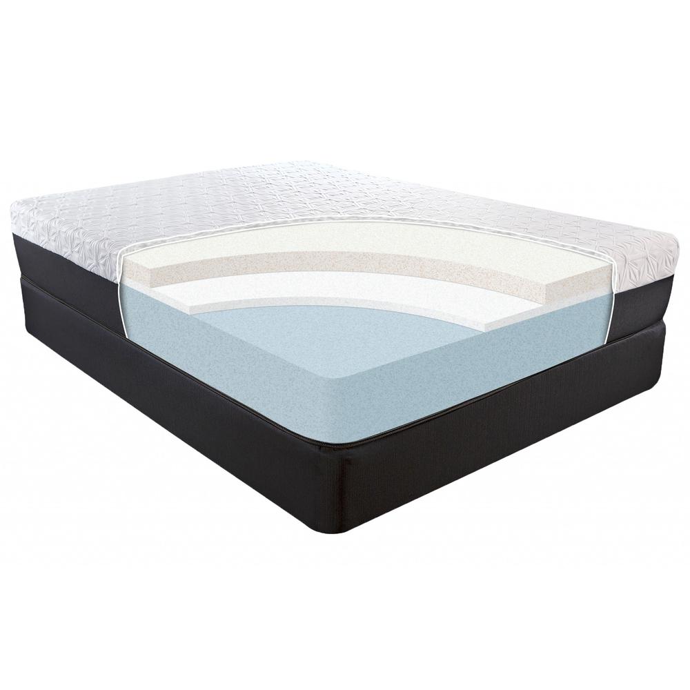 11.5" Lux Copper Infused Gel Memory Foam and High Density Foam Mattress Twin XL White and Black. Picture 7