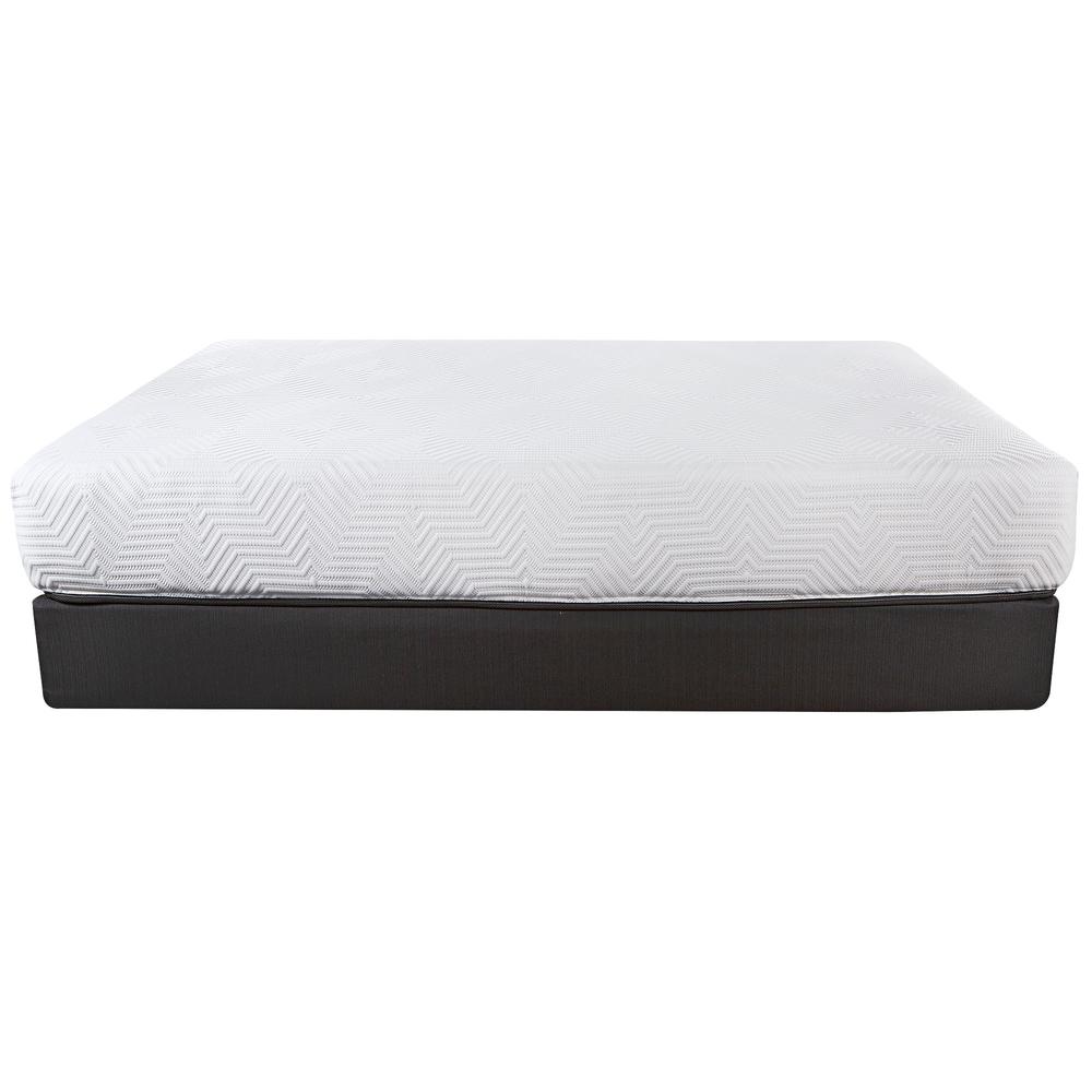10.5" Hybrid Lux Memory Foam and Wrapped Coil Mattress Twin White and Black. Picture 6