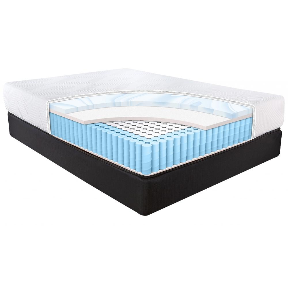 10.5" Hybrid Lux Memory Foam and Wrapped Coil Mattress Twin White and Black. Picture 7