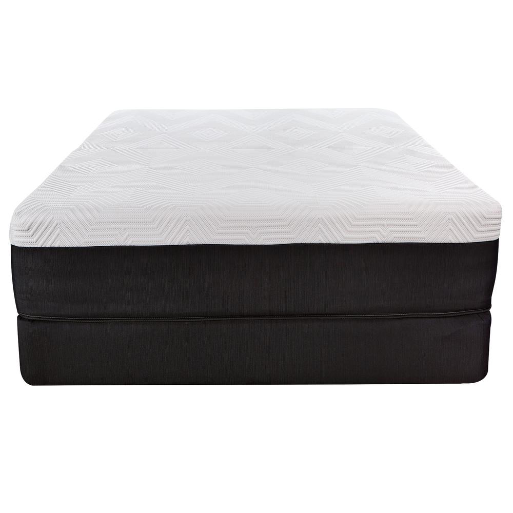 14" Hybrid Lux Memory Foam and Wrapped Coil Mattress Twin White and Black. Picture 3