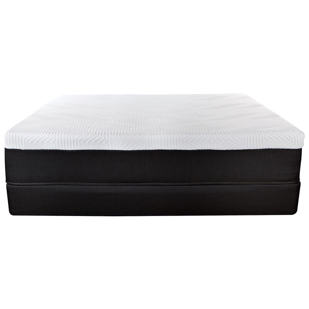 14" Hybrid Lux Memory Foam and Wrapped Coil Mattress Twin White and Black. Picture 6