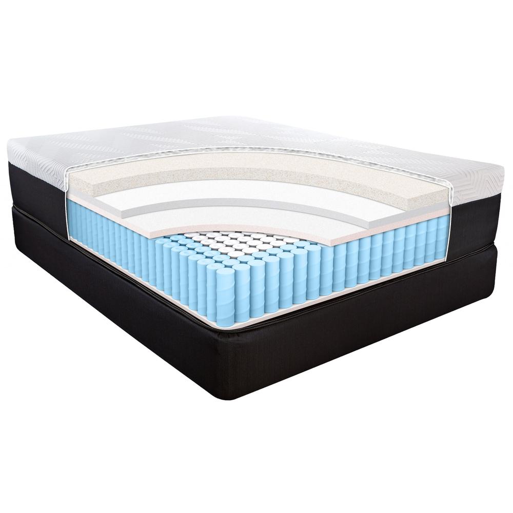 14" Hybrid Lux Memory Foam and Wrapped Coil Mattress Twin White and Black. Picture 7