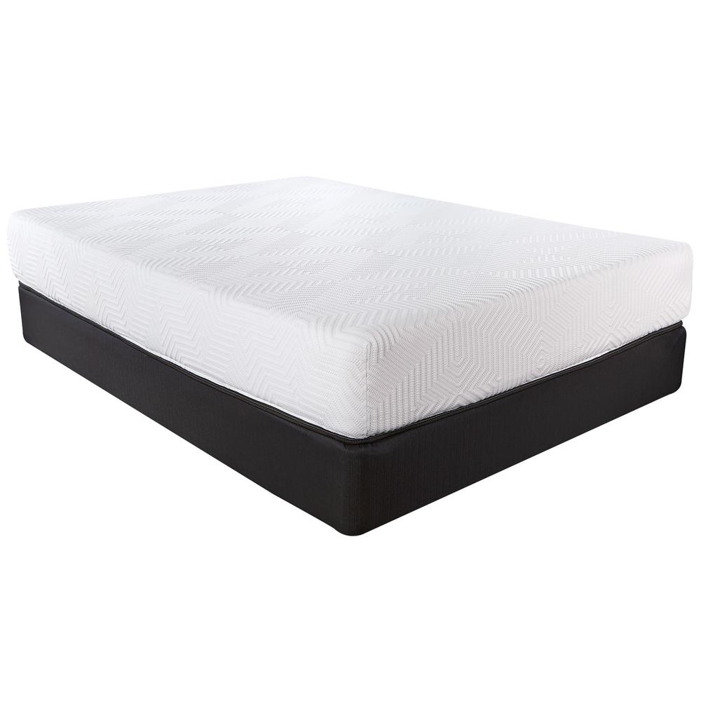 10.5" Hybrid Lux Memory Foam and Wrapped Coil Mattress Twin XL White and Black. Picture 2