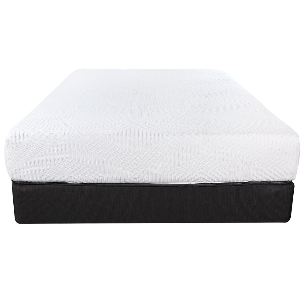 10.5" Hybrid Lux Memory Foam and Wrapped Coil Mattress Twin XL White and Black. Picture 3