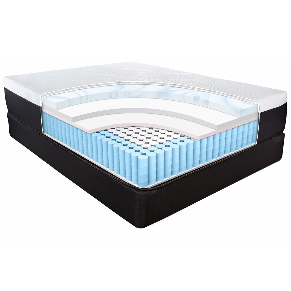 13" Hybrid Lux Memory Foam and Wrapped Coil Mattress Twin XL White and Black. Picture 7