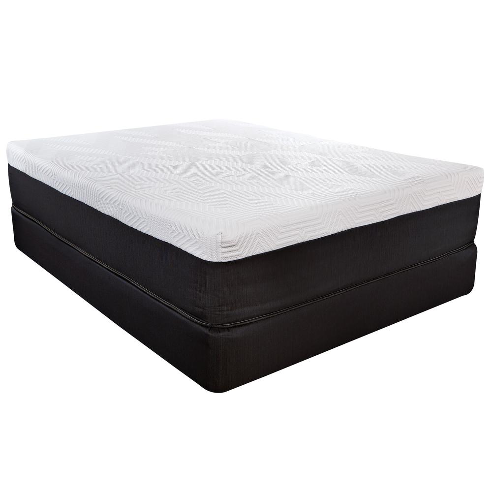 14" Hybrid Lux Memory Foam and Wrapped Coil Mattress Twin XL White and Black. Picture 2