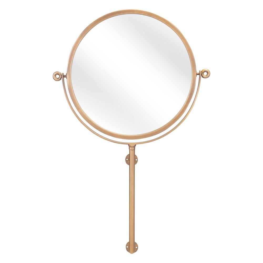 Gold Round Wall Mount Mirror Gold. Picture 2