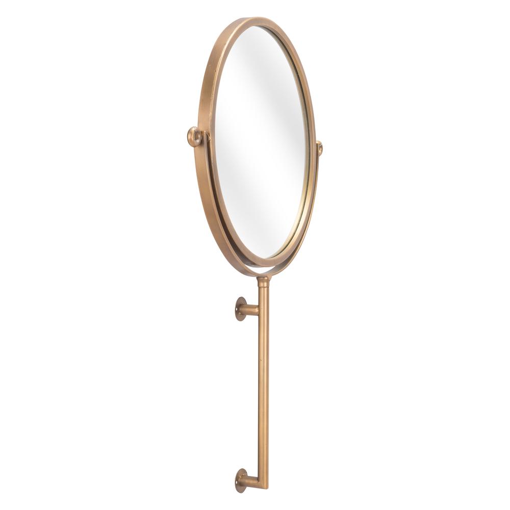 Gold Round Wall Mount Mirror Gold. Picture 3