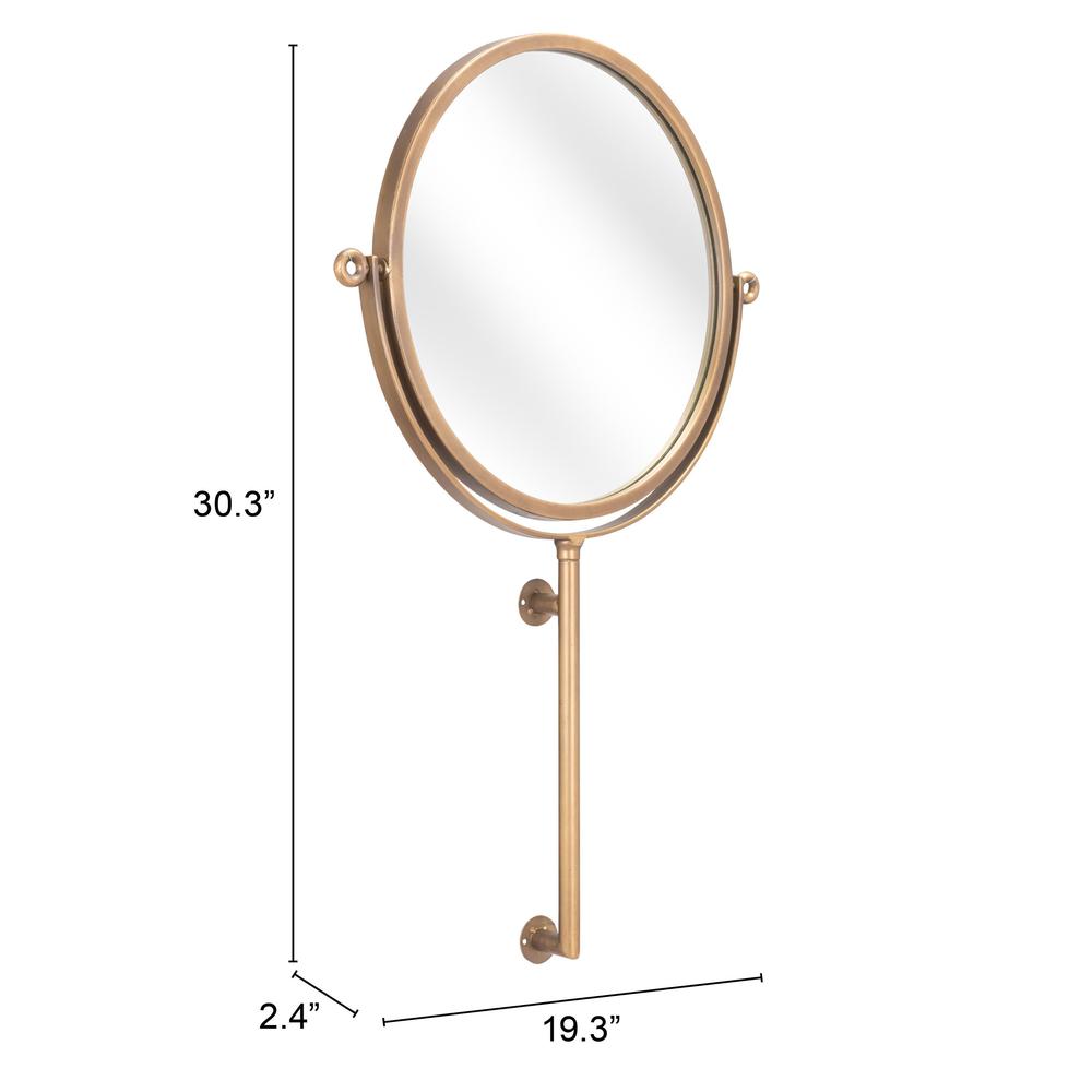 Gold Round Wall Mount Mirror Gold. Picture 8