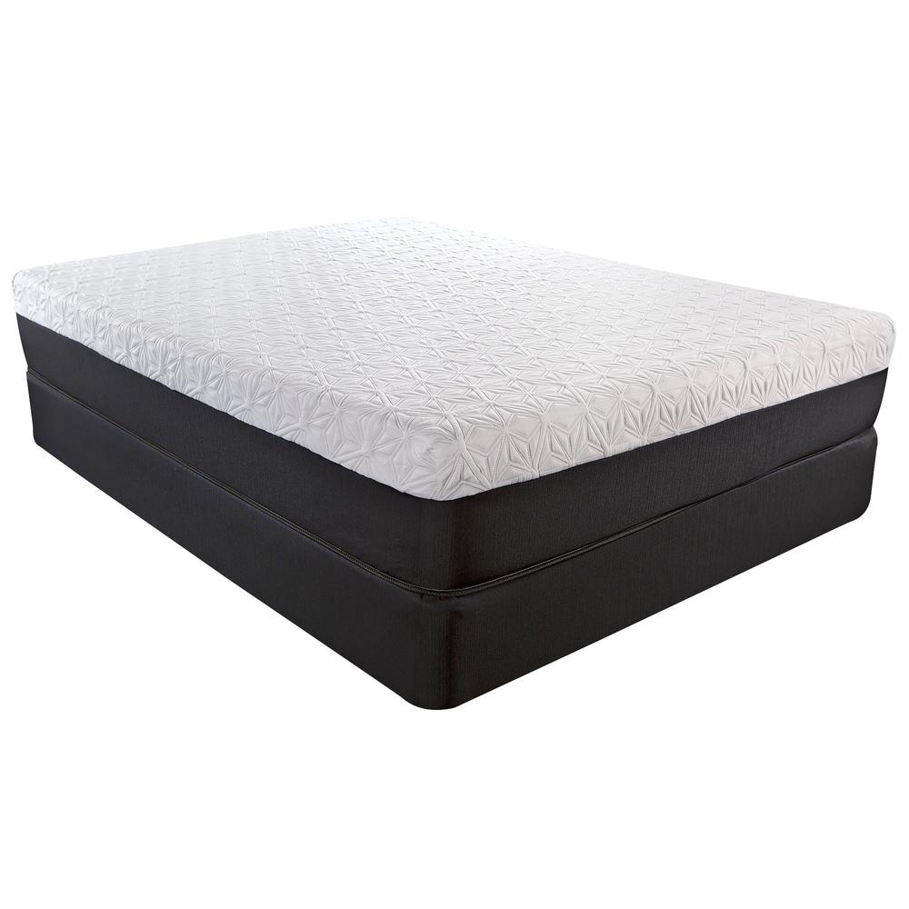 11.5" Lux Copper Infused Gel Memory Foam and High Density Foam Mattress Full White and Black. Picture 2