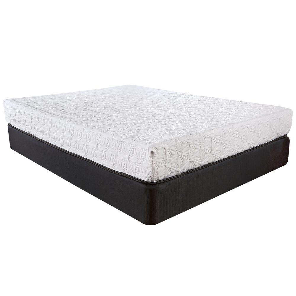 8" Three Layer Gel Infused Memory Foam Smooth Top Mattress  Queen White and Black. Picture 2
