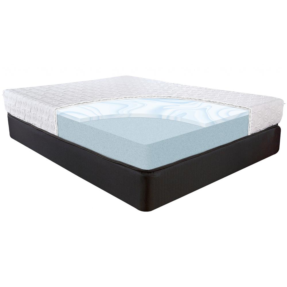 8" Three Layer Gel Infused Memory Foam Smooth Top Mattress  Queen White and Black. Picture 7