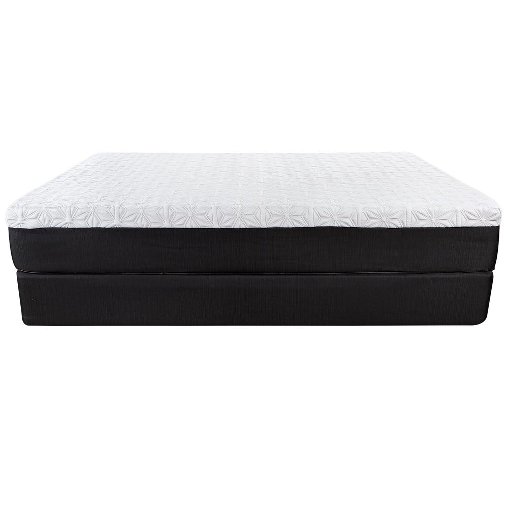 10.5" Lux Gel Infused Memory Foam and High Density Foam Mattress Queen White and Black. Picture 6