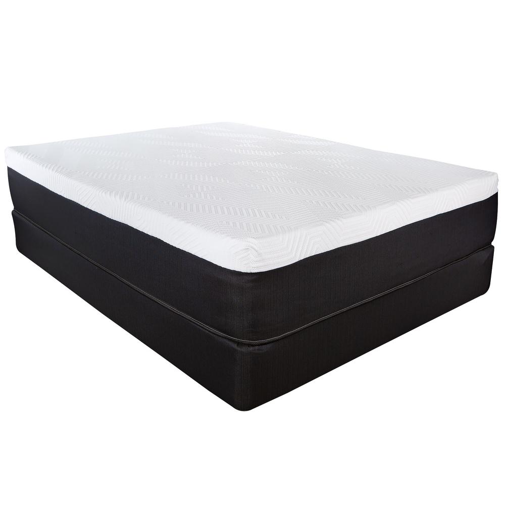 13" Hybrid Lux Memory Foam and Wrapped Coil Mattress Queen White and Black. Picture 2