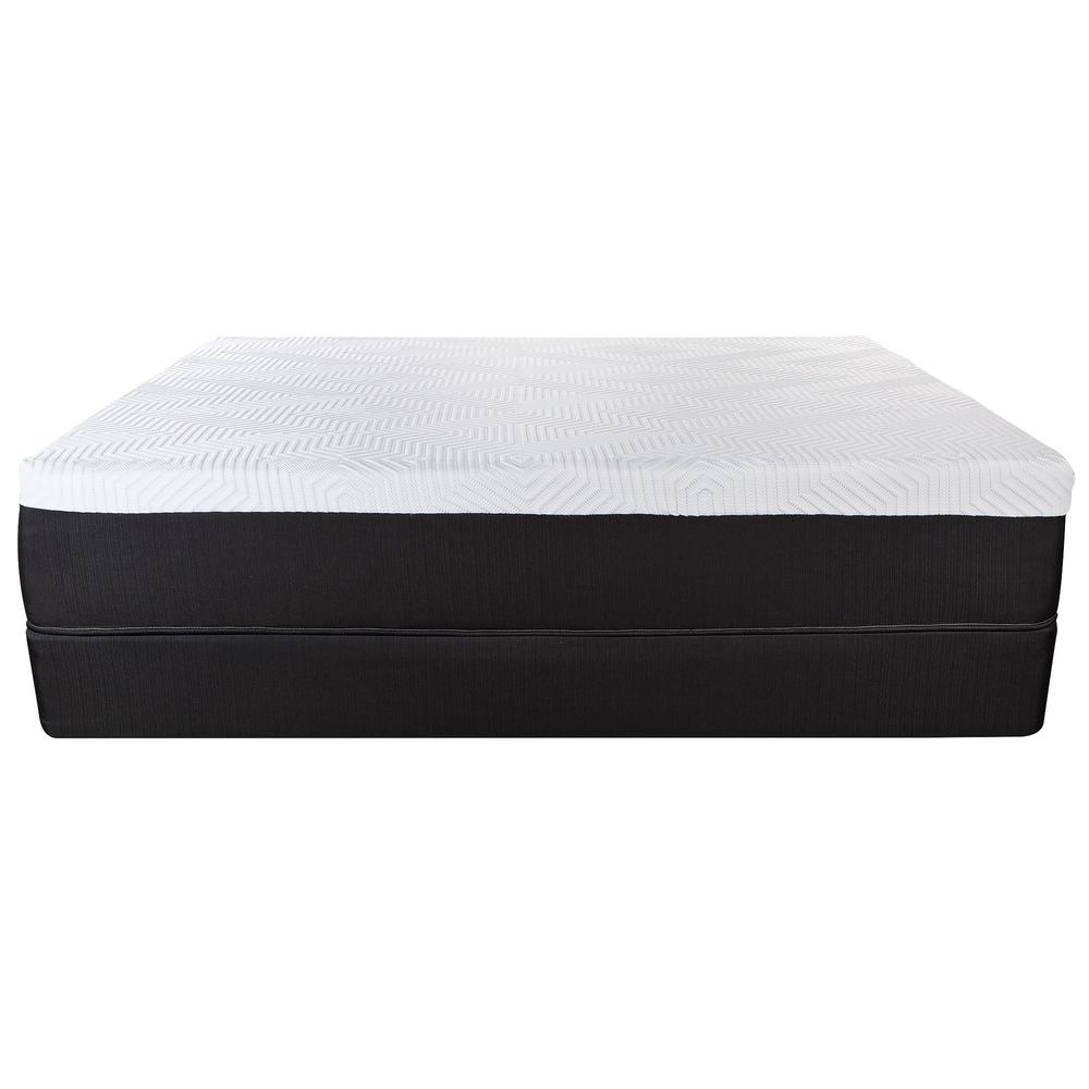 13" Hybrid Lux Memory Foam and Wrapped Coil Mattress Queen White and Black. Picture 6