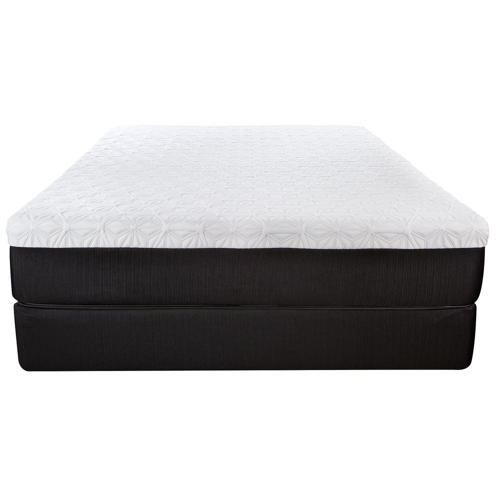 10.5" Lux Gel Infused Memory Foam and High Density Foam Mattress Cal King White and Black. Picture 3