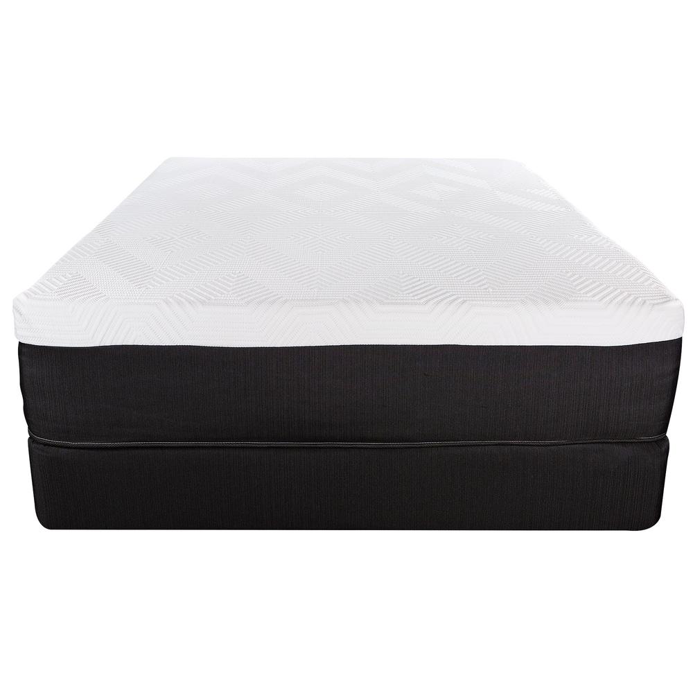 13" Hybrid Lux Memory Foam and Wrapped Coil Mattress Full Cal King White and Black. Picture 3