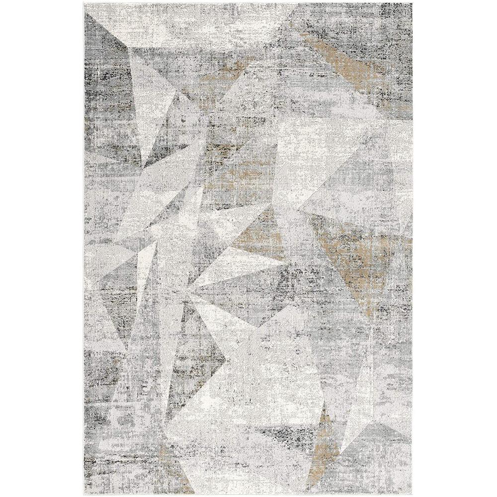 5’ x 8’ Gray Distressed Prism Modern Area Rug Grey. Picture 2