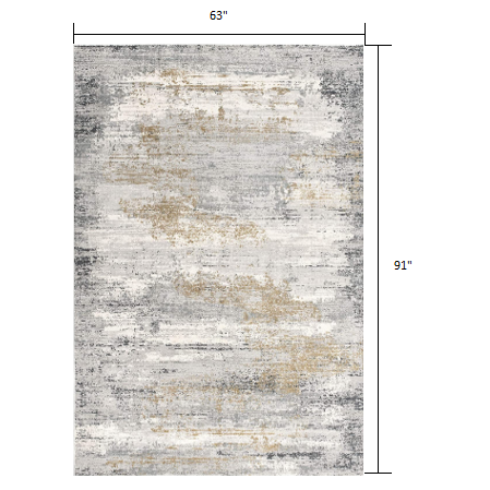 5’ x 8’ Gray Mod Distressed Strokes Area Rug Grey. Picture 7