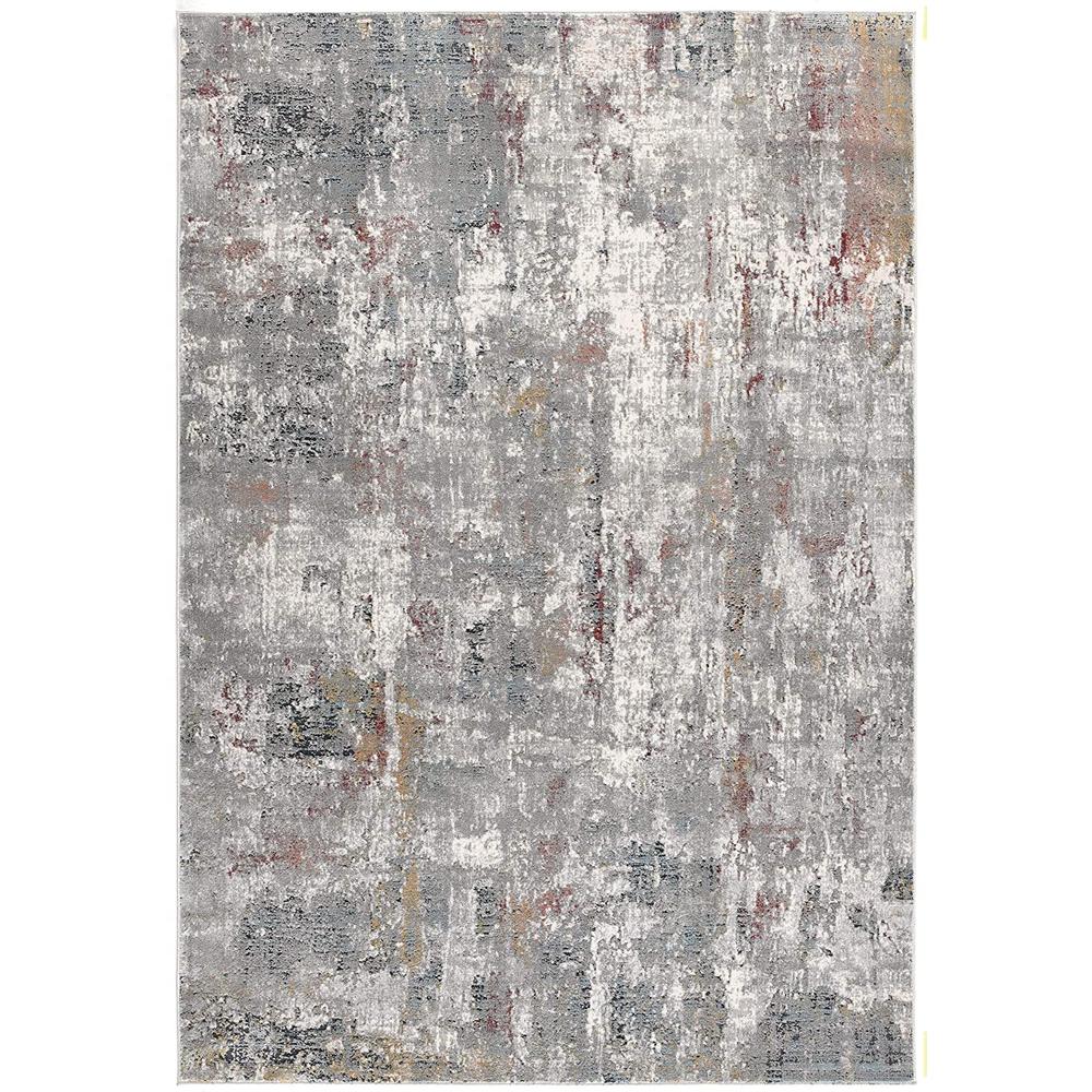 2’ x 10’ Gray and Ivory Abstract Runner Rug Multi. Picture 2