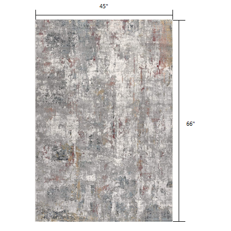 4’ x 6’ Gray and Ivory Abstract Area Rug Multi. Picture 7