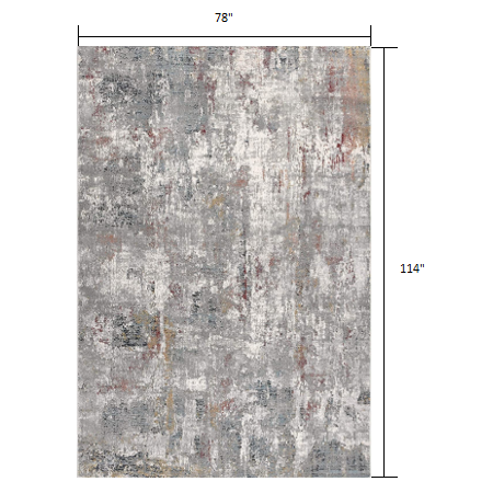 7’ x 10’ Gray and Ivory Abstract Area Rug Multi. Picture 7
