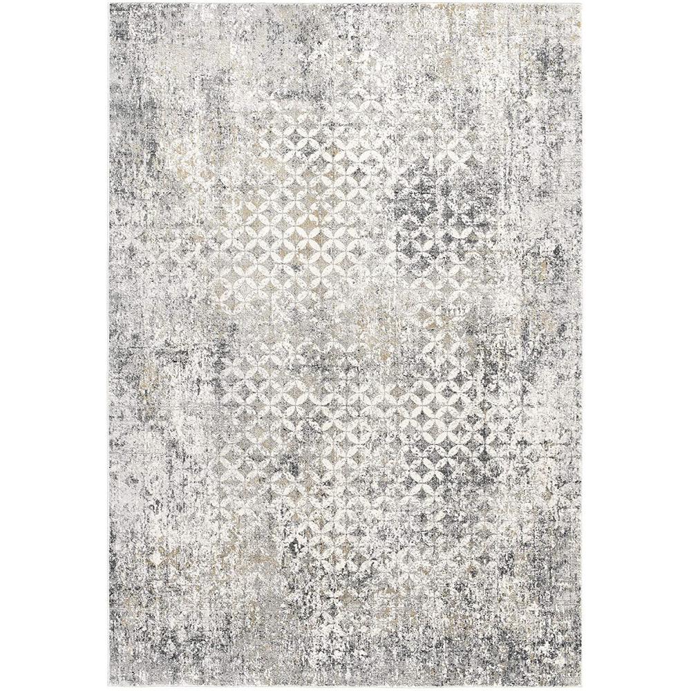 4’ x 6’ Gray and Ivory Distressed Area Rug Grey. Picture 2