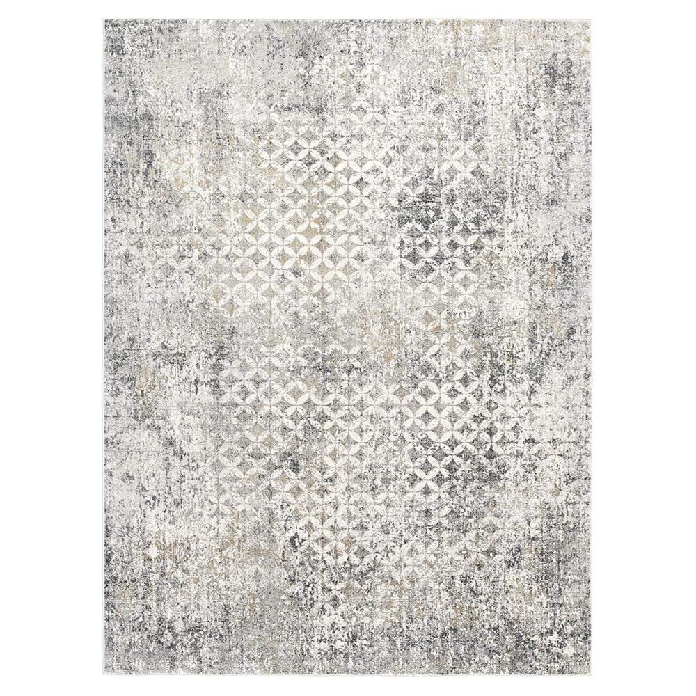 4’ x 6’ Gray and Ivory Distressed Area Rug Grey. Picture 7
